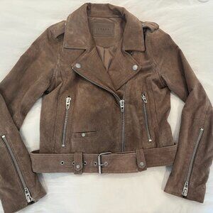 Blank NYC taupe suede jacket in excellent condition